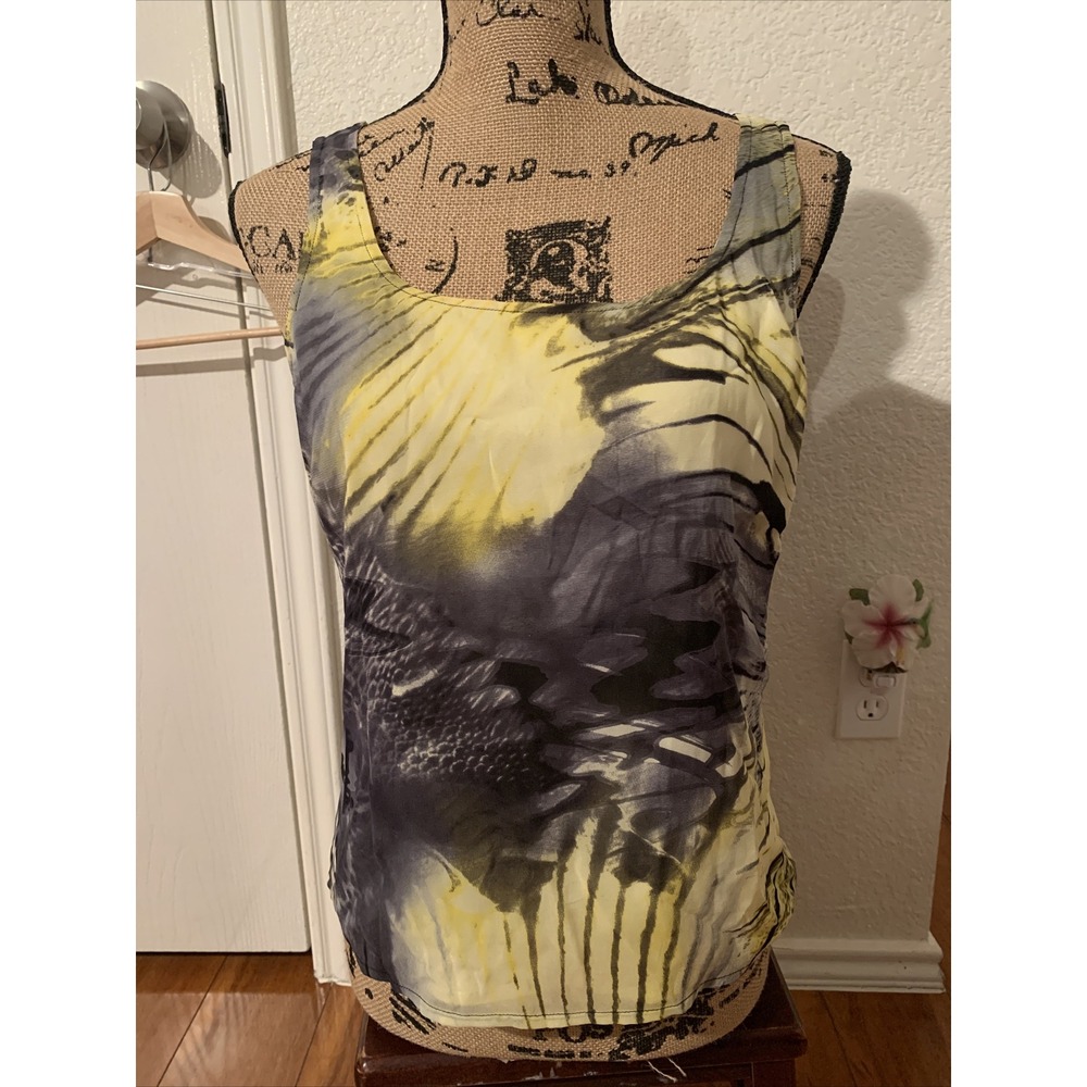 st John 93% silk womens top multicolored nwot gorgeous petite small